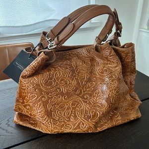 Gorgeous Valentina Fiore brown leather tote bag